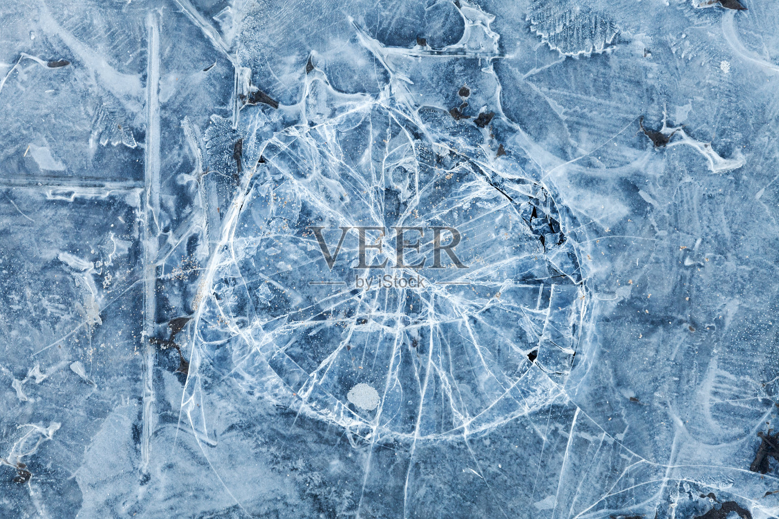 蓝色调的宏观背景纹理的碎冰照片摄影图片