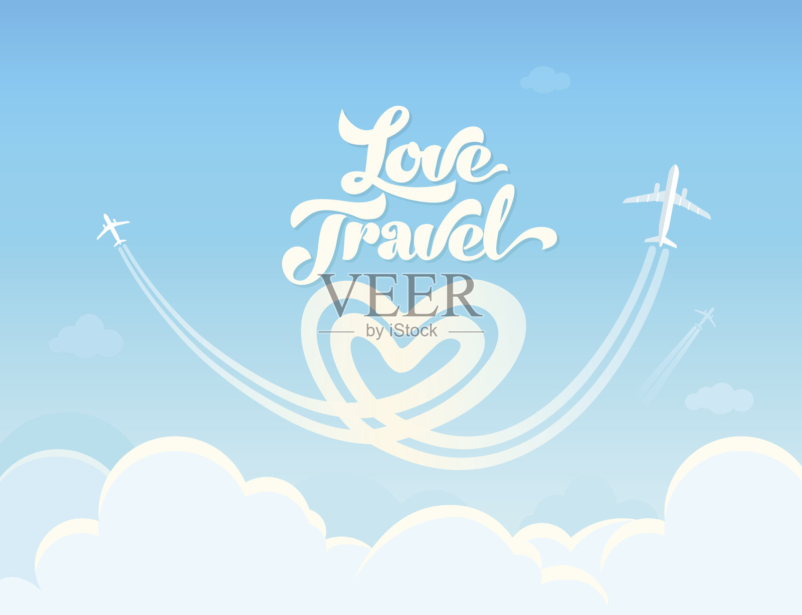 爱旅行概念海报。插画图片素材