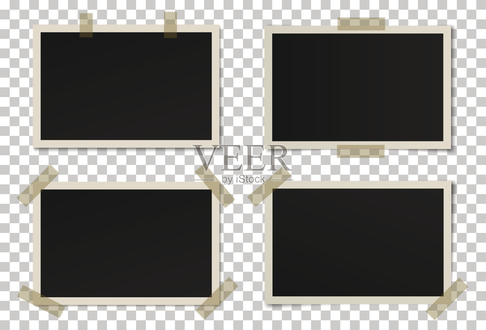 向量组黑色相框设计元素图片