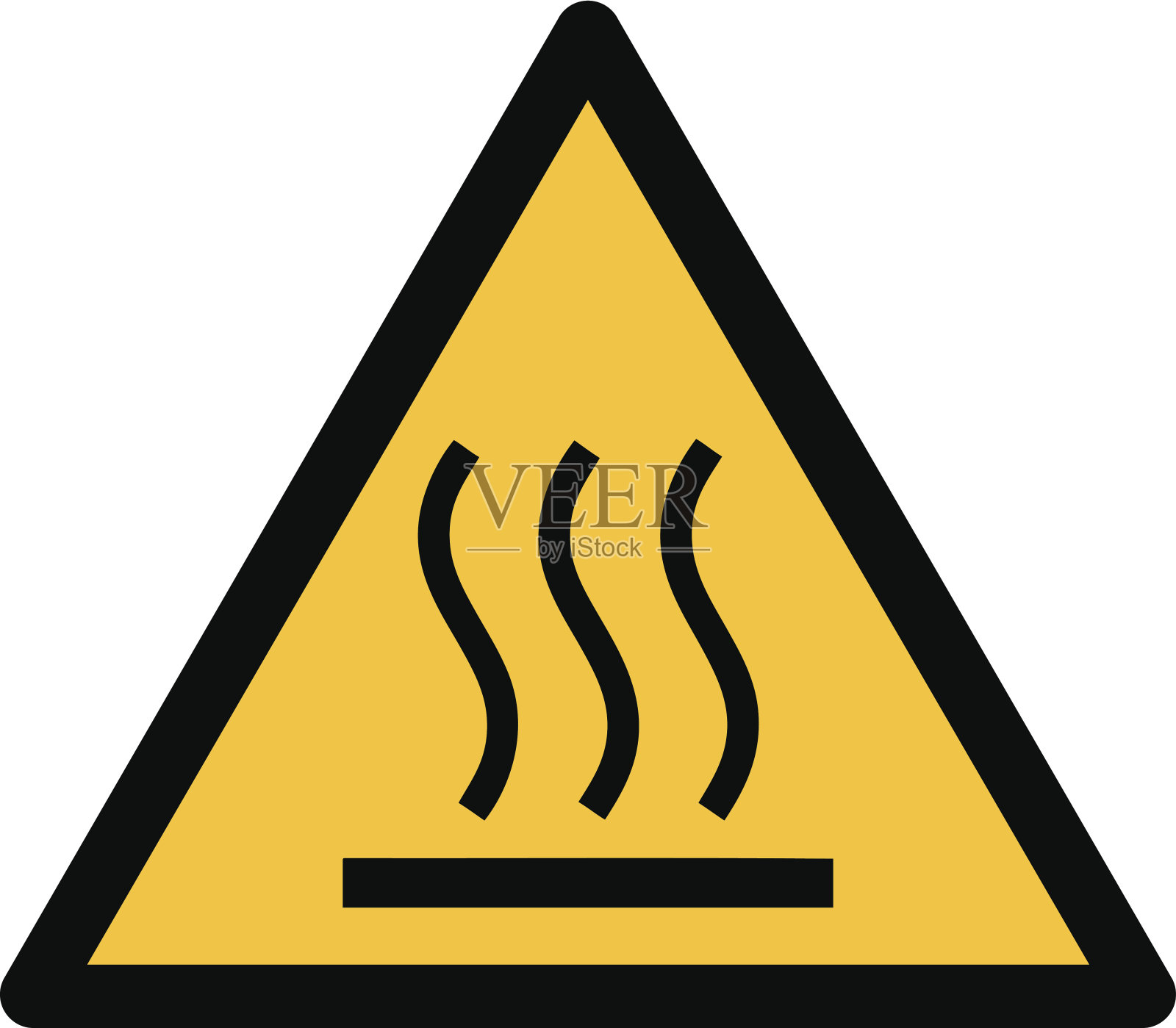 热表面警告标志设计元素图片