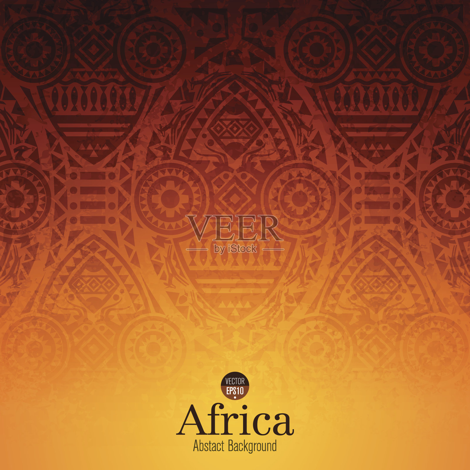 非洲艺术背景设计。插画图片素材