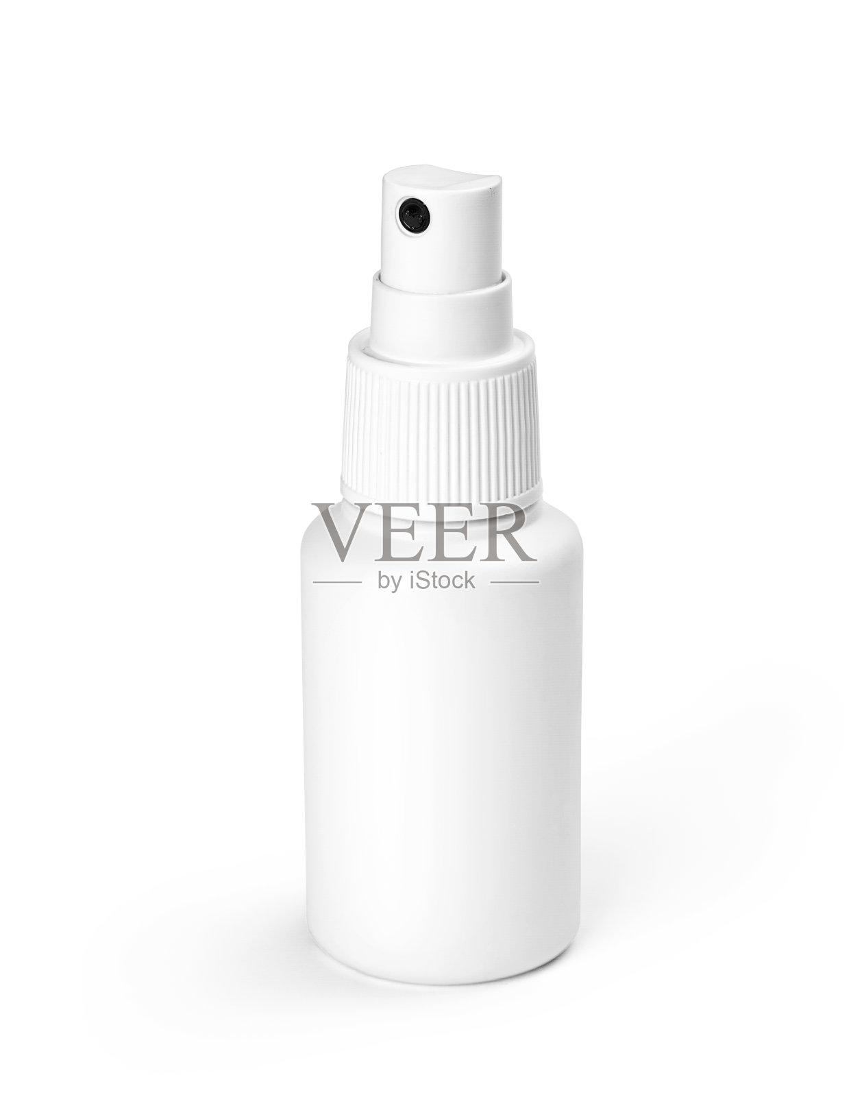工作室拍摄的白色喷雾塑料瓶孤立在白色背景照片摄影图片