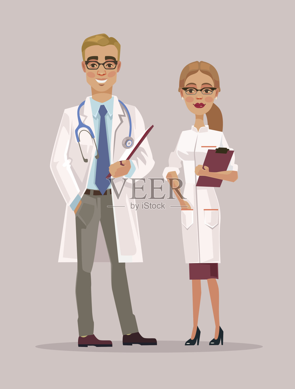 男医生和女医生角色设计元素图片