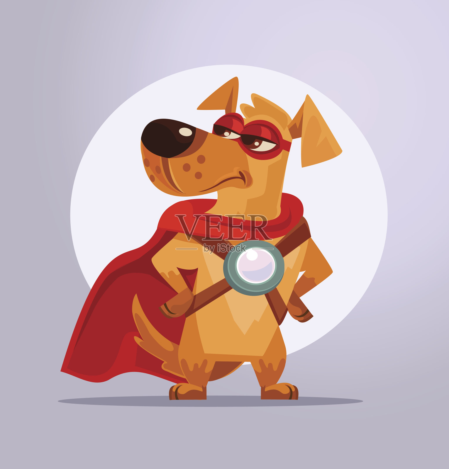 戴面具的狗超级英雄角色插画图片素材