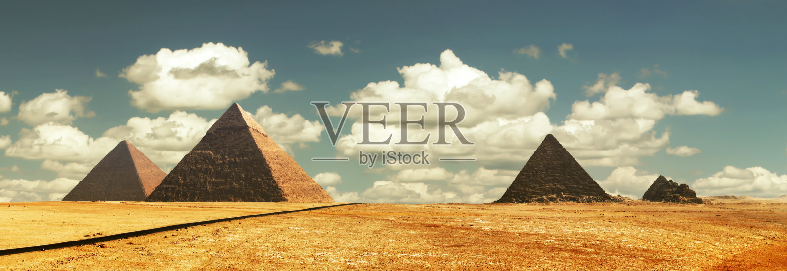 埃及全景金字塔高分辨率照片摄影图片