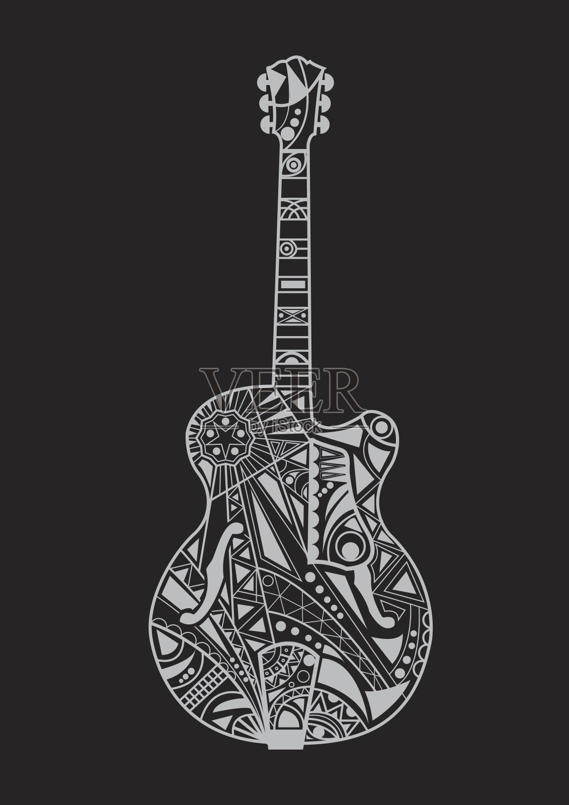 爵士吉他设计插画图片素材