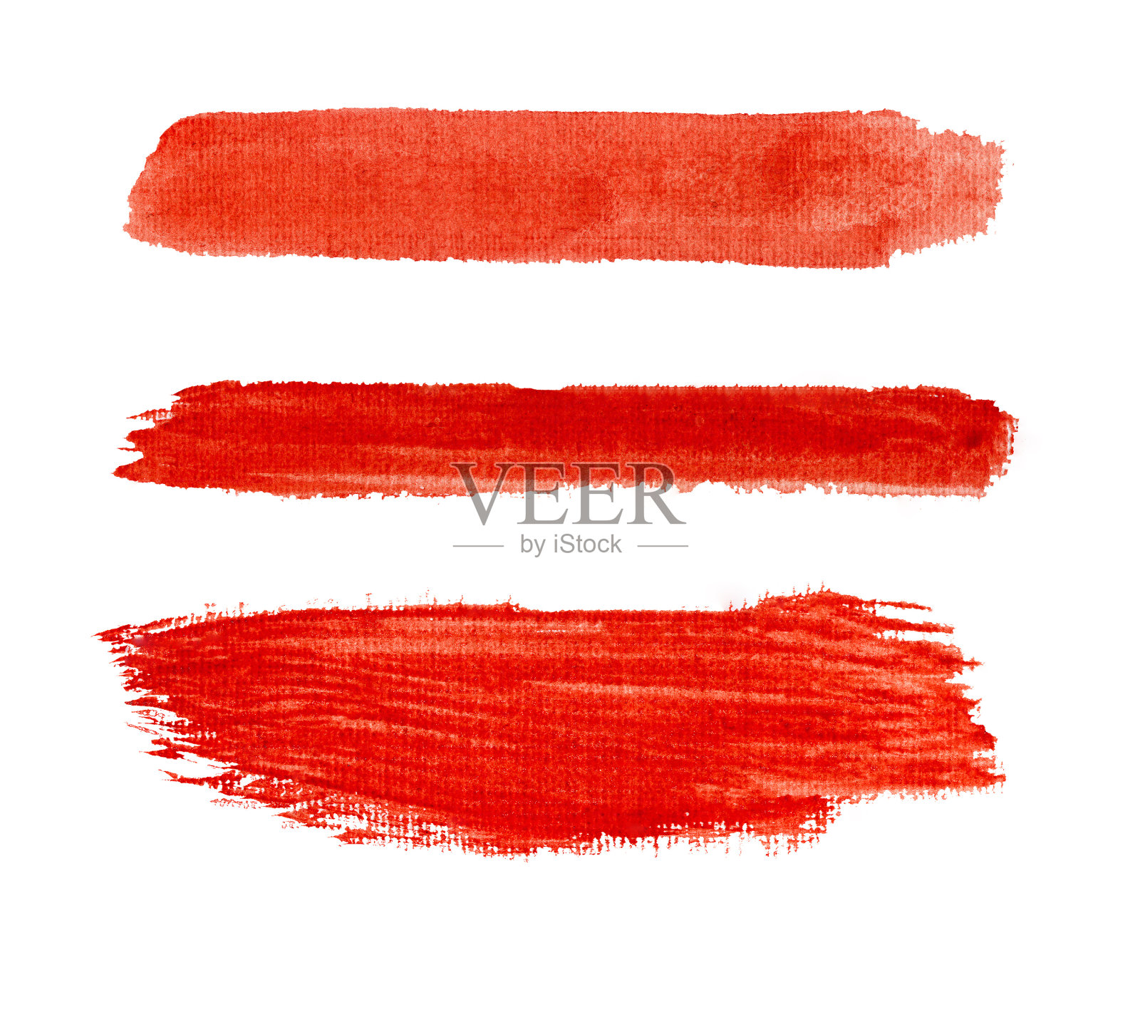 水彩红色纹理笔触孤立在白色照片摄影图片