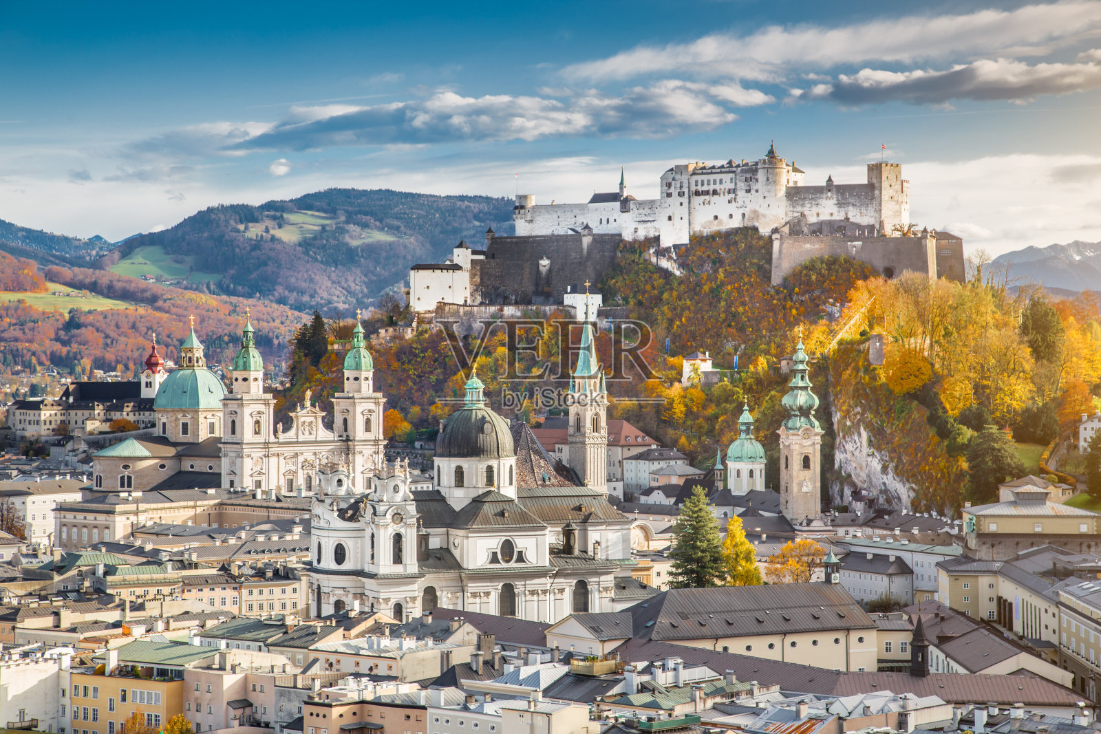 奥地利秋季历史名城萨尔茨堡照片摄影图片