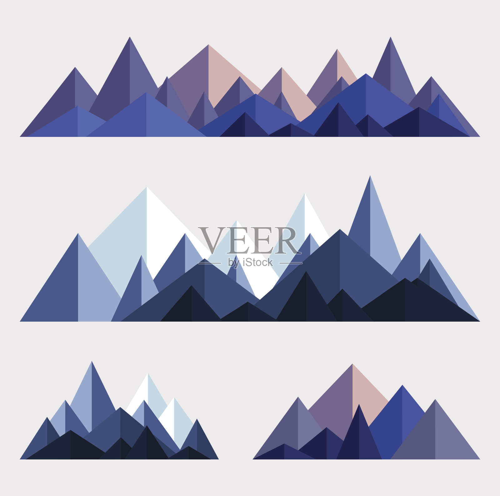多角形的山脉插画图片素材