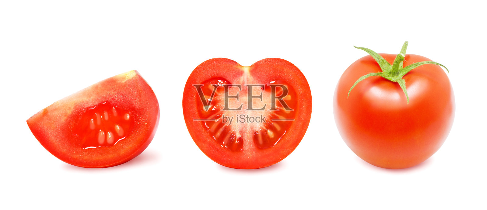 西红柿和一片西红柿。照片摄影图片