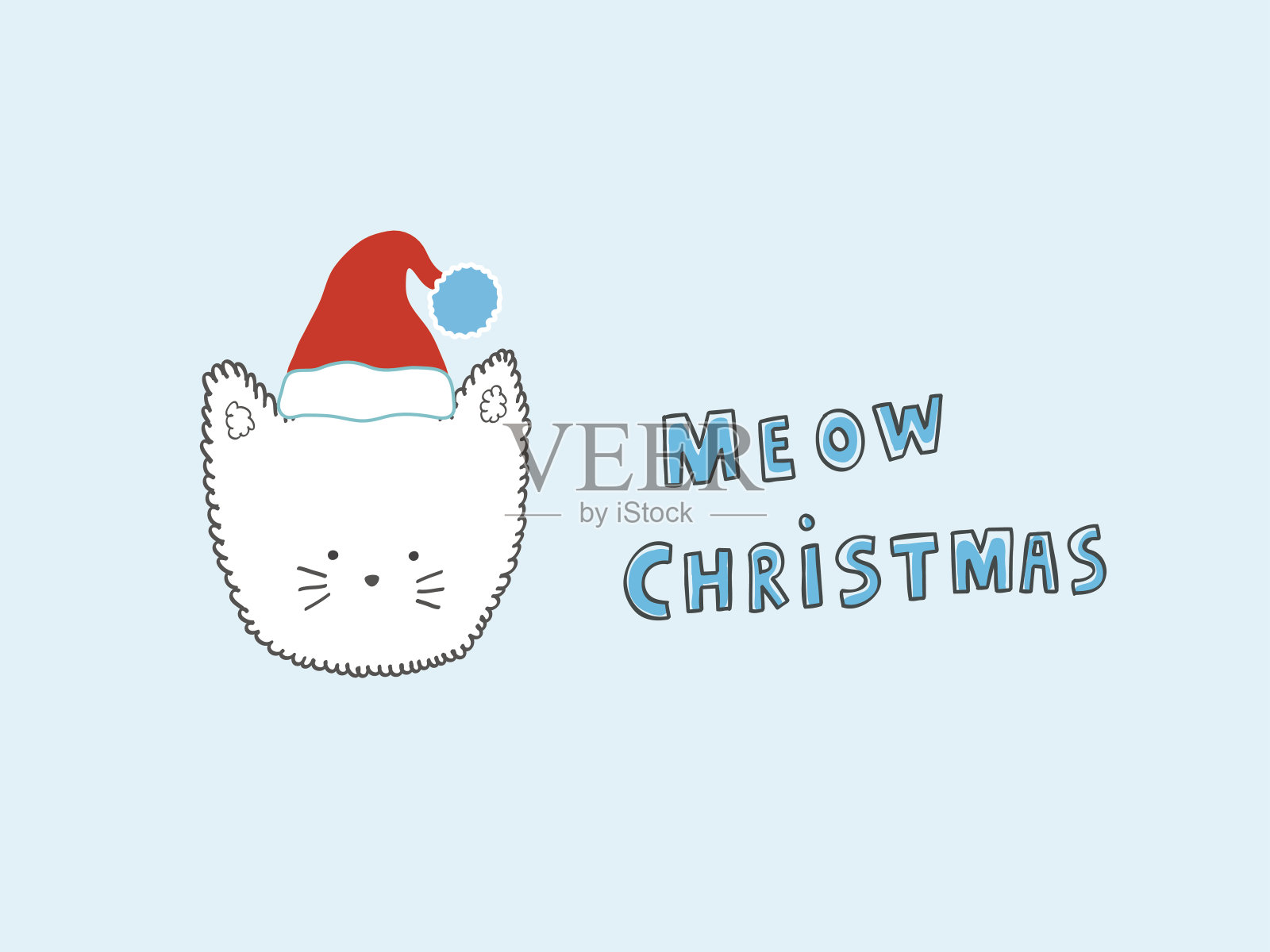 圣诞喵猫插画图片素材