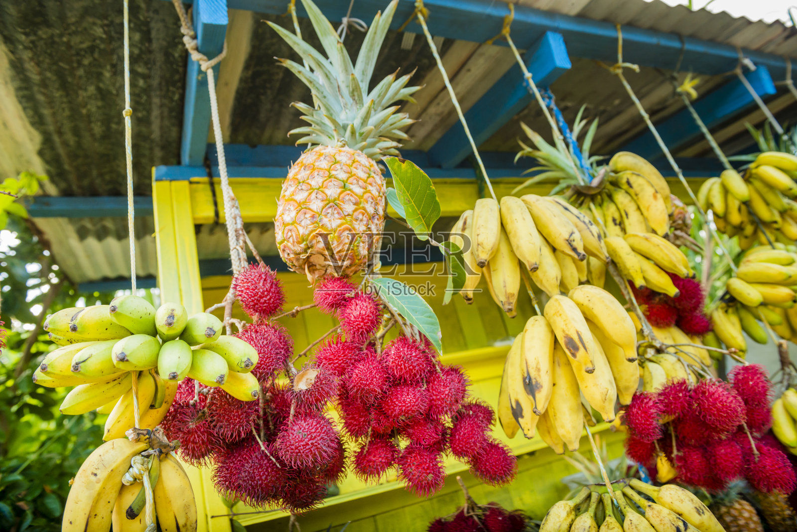 有机新鲜水果摊出售热带农产品大岛夏威夷照片摄影图片