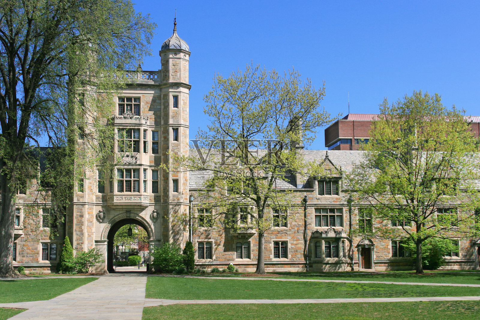 密歇根大学安娜堡法学院。照片摄影图片