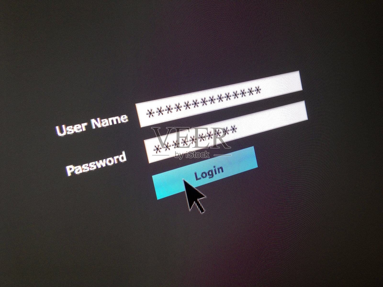 在电脑屏幕上使用密码登录过程照片摄影图片