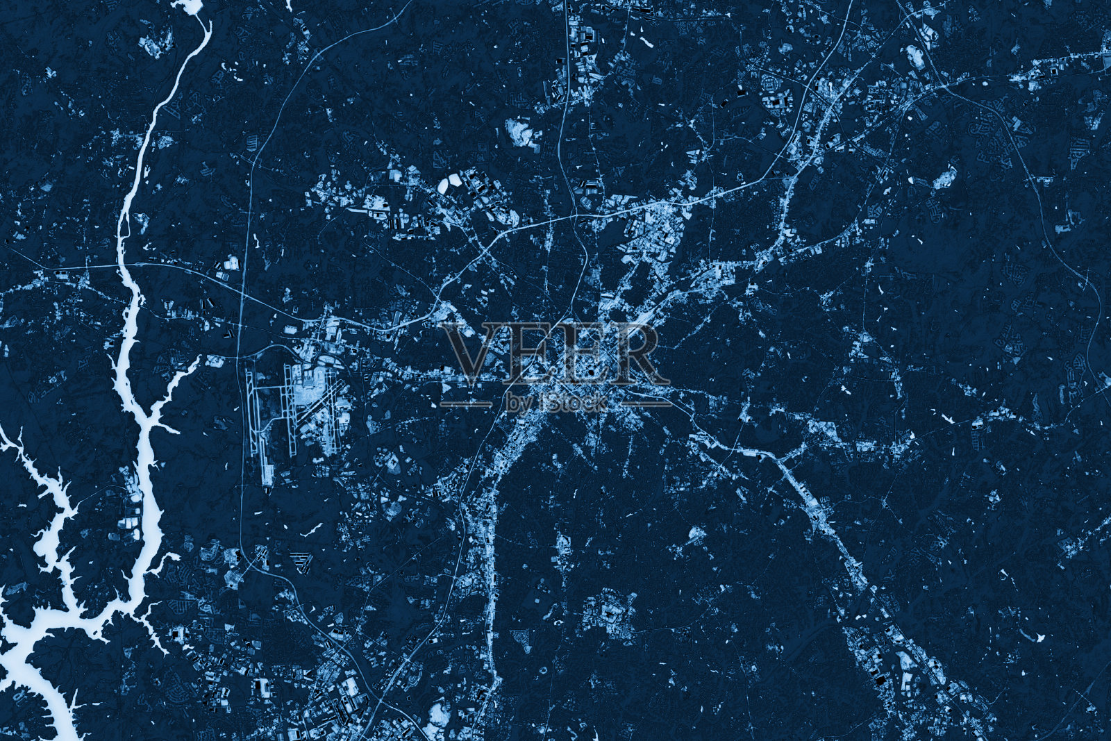 夏洛特抽象城市地图顶视图黑暗照片摄影图片