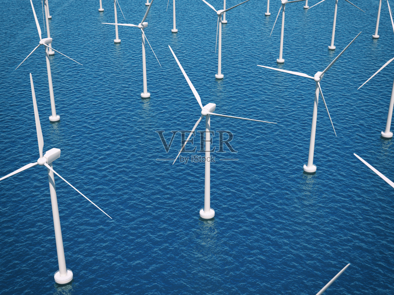 海上风力涡轮机照片摄影图片