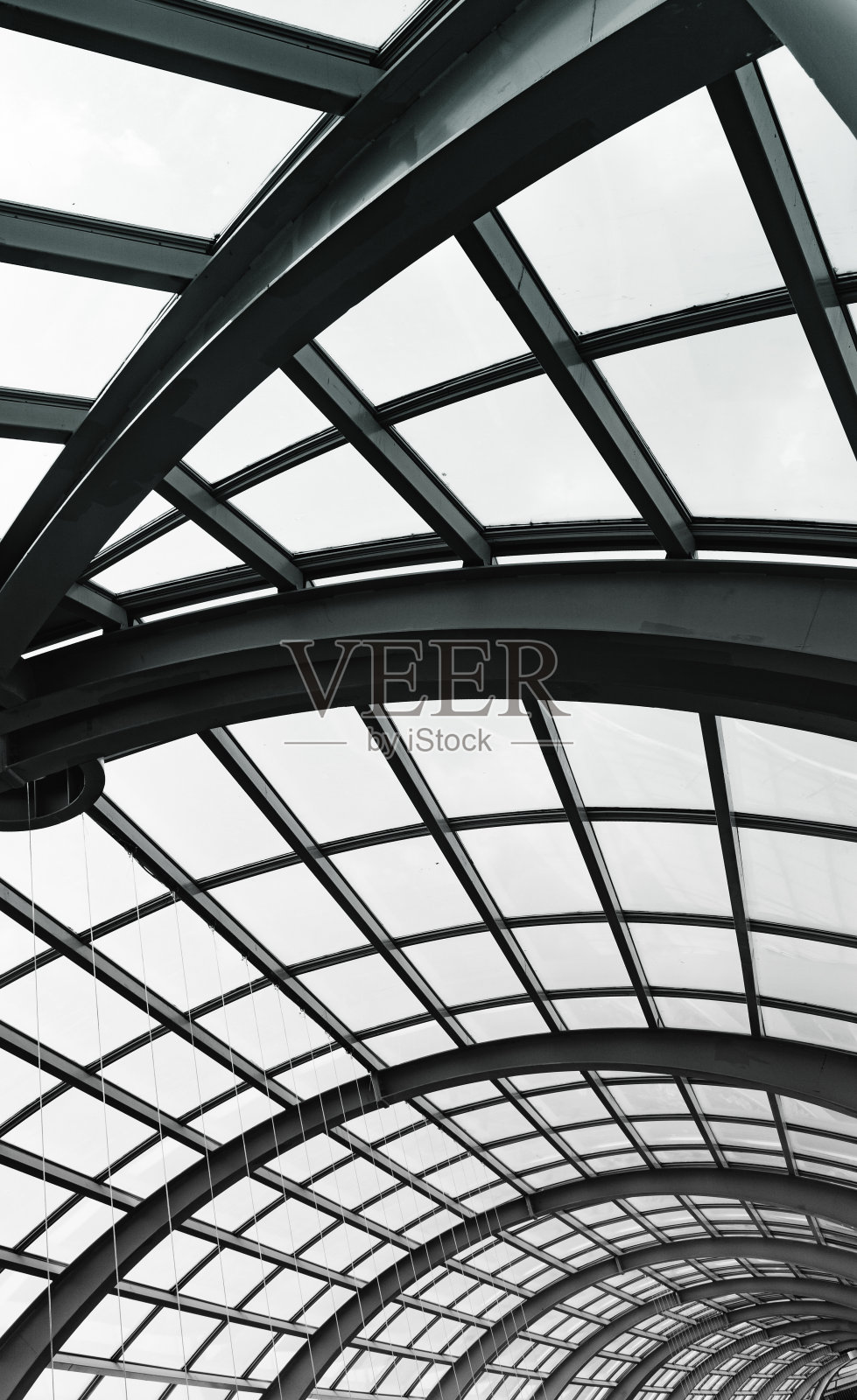 建筑抽象现代玻璃屋顶-单色照片摄影图片