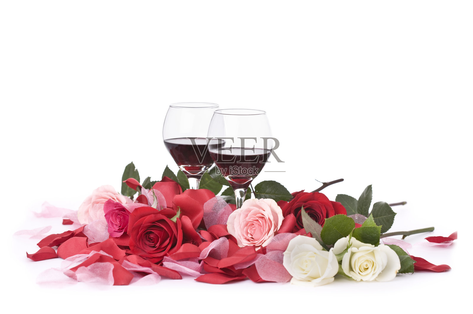 葡萄酒和玫瑰照片摄影图片