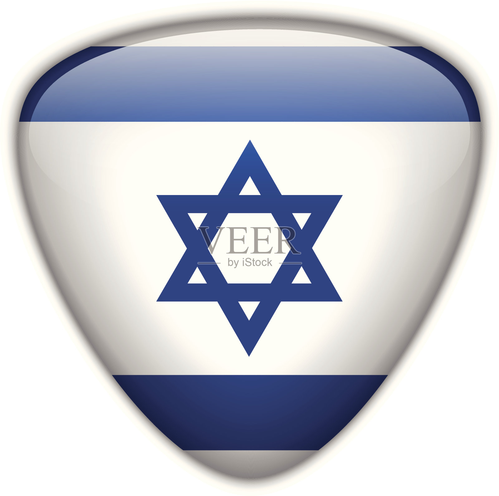 以色列国旗光泽按钮设计元素图片