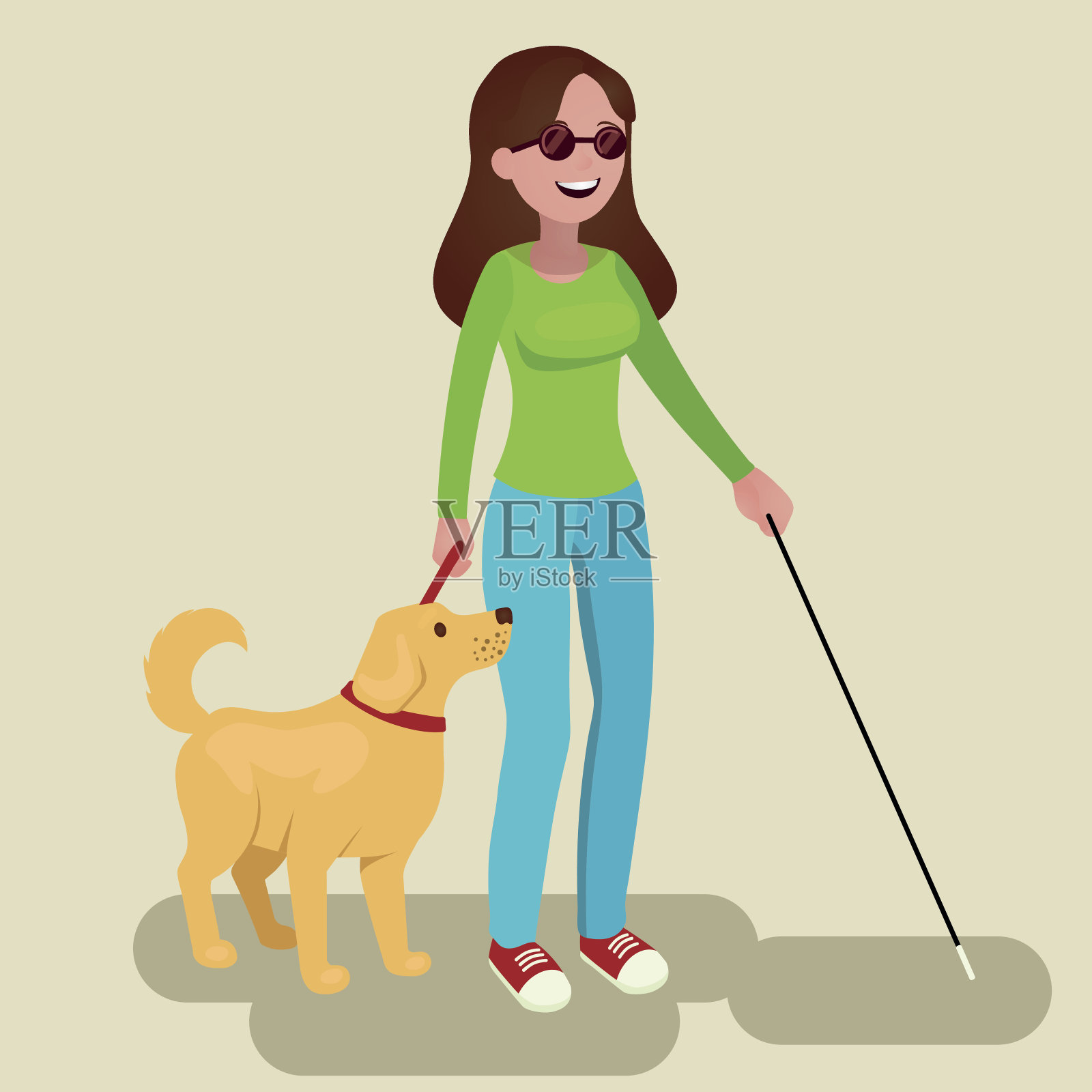 盲人牵着导盲犬过马路图片素材免费下载 - 觅知网