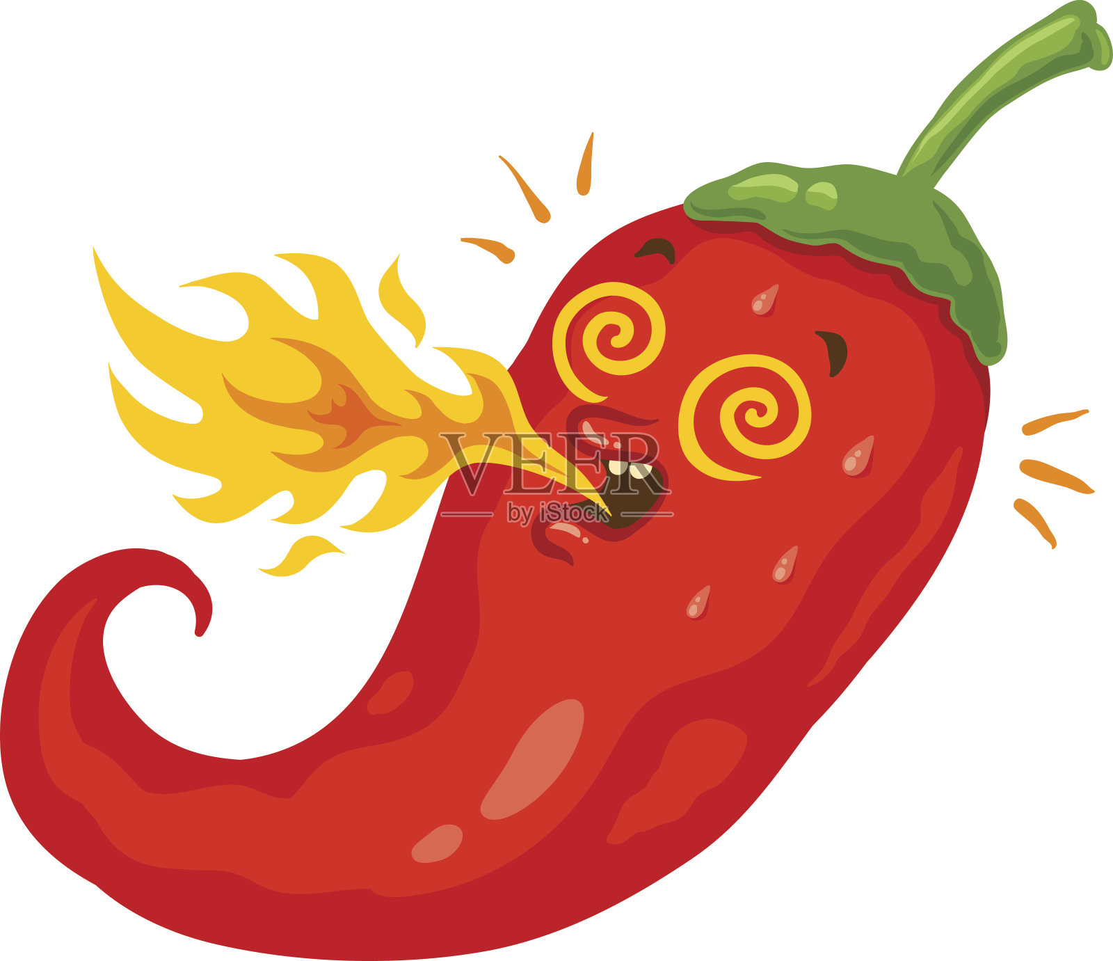 墨西哥食物的卡通辣椒。设计元素图片