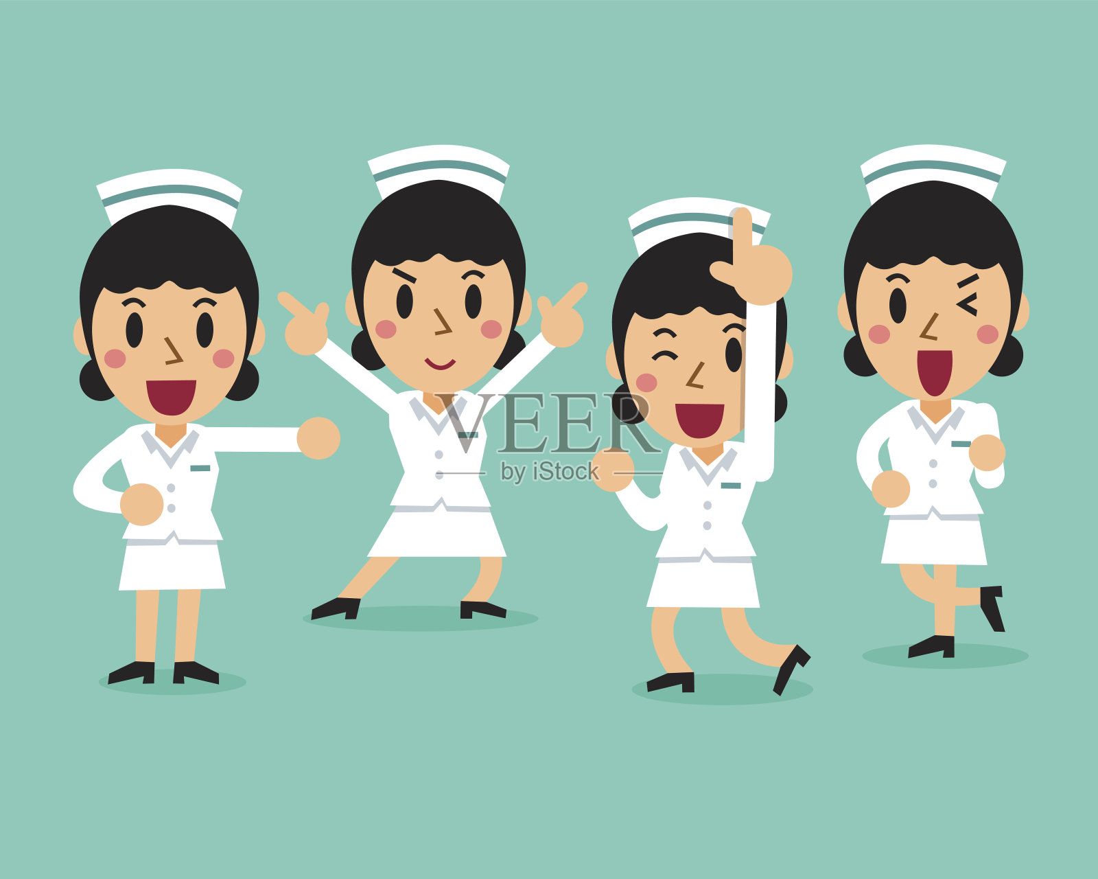 卡通女护士角色造型设计元素图片