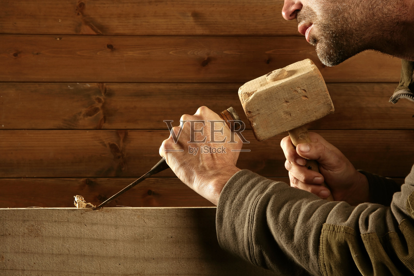 凿木凿木工工具锤手照片摄影图片