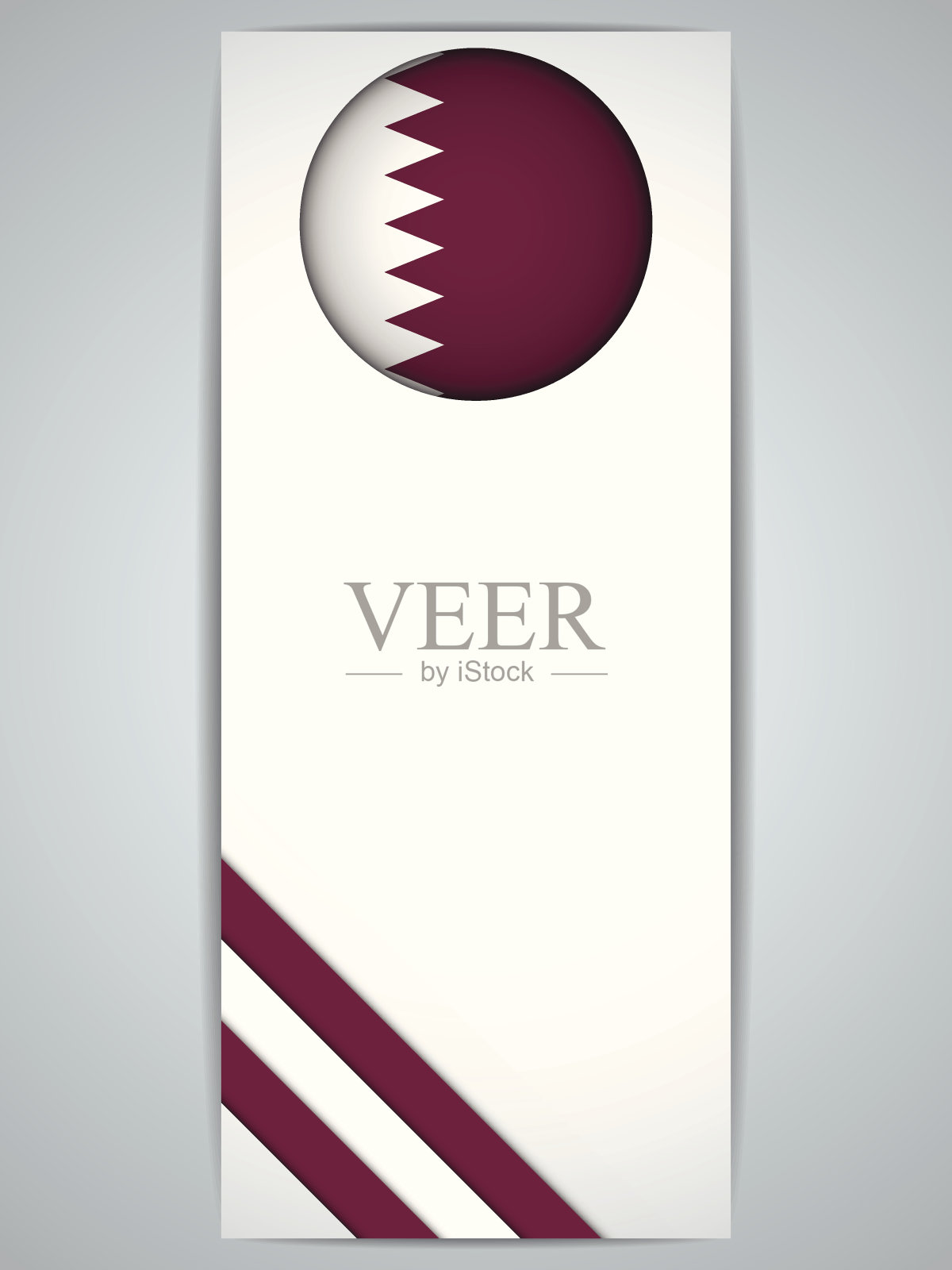 卡塔尔国家设置的旗帜插画图片素材