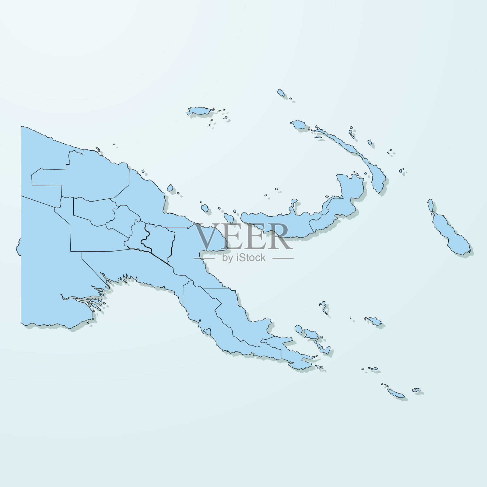 巴布亚新几内亚蓝色地图上退化的背景矢量插画图片素材