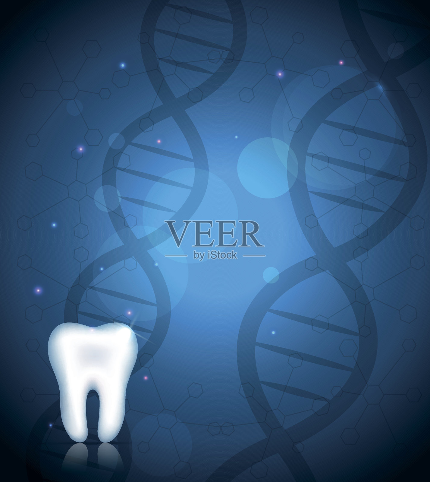 健康的牙齿和DNA背景插画图片素材