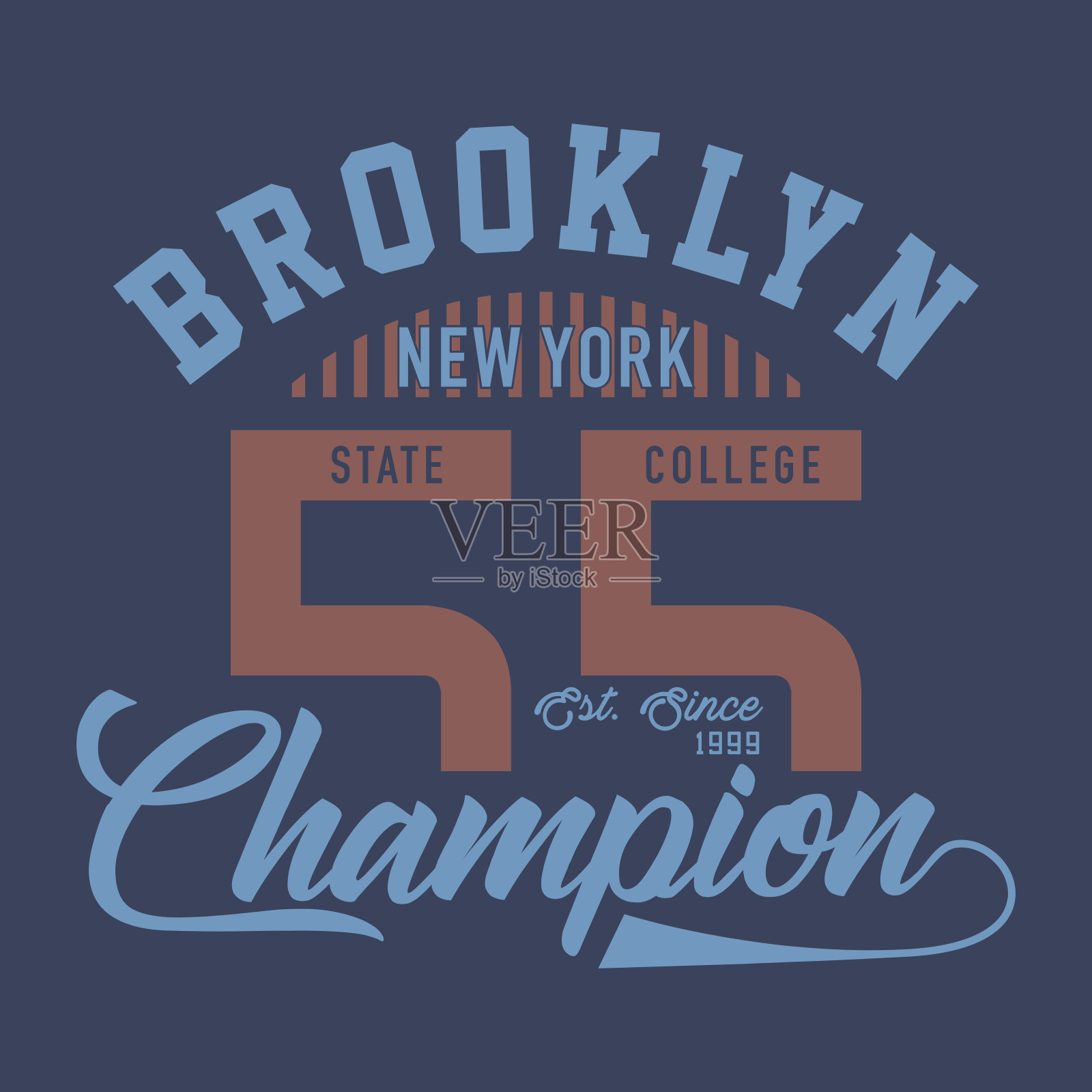 设计字母布鲁克林纽约冠军插画图片素材