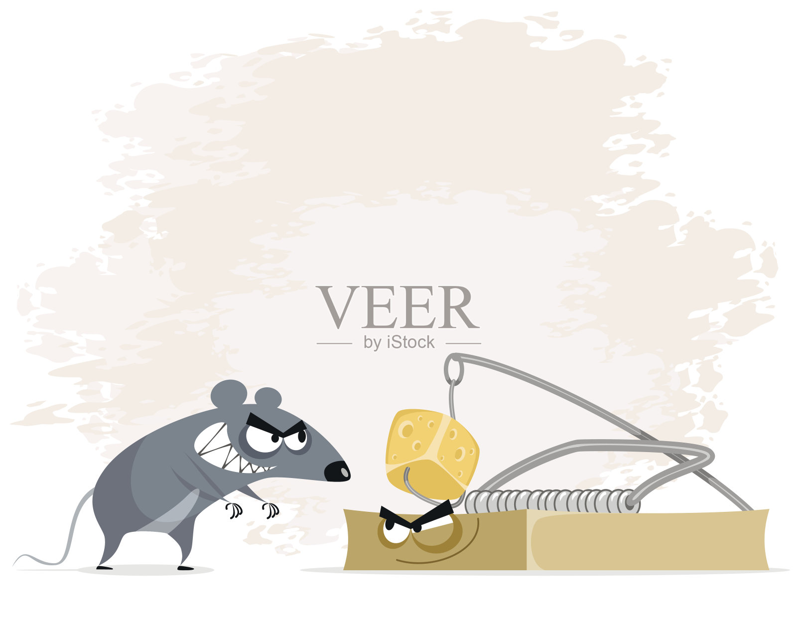 老鼠和捕鼠器插画图片素材