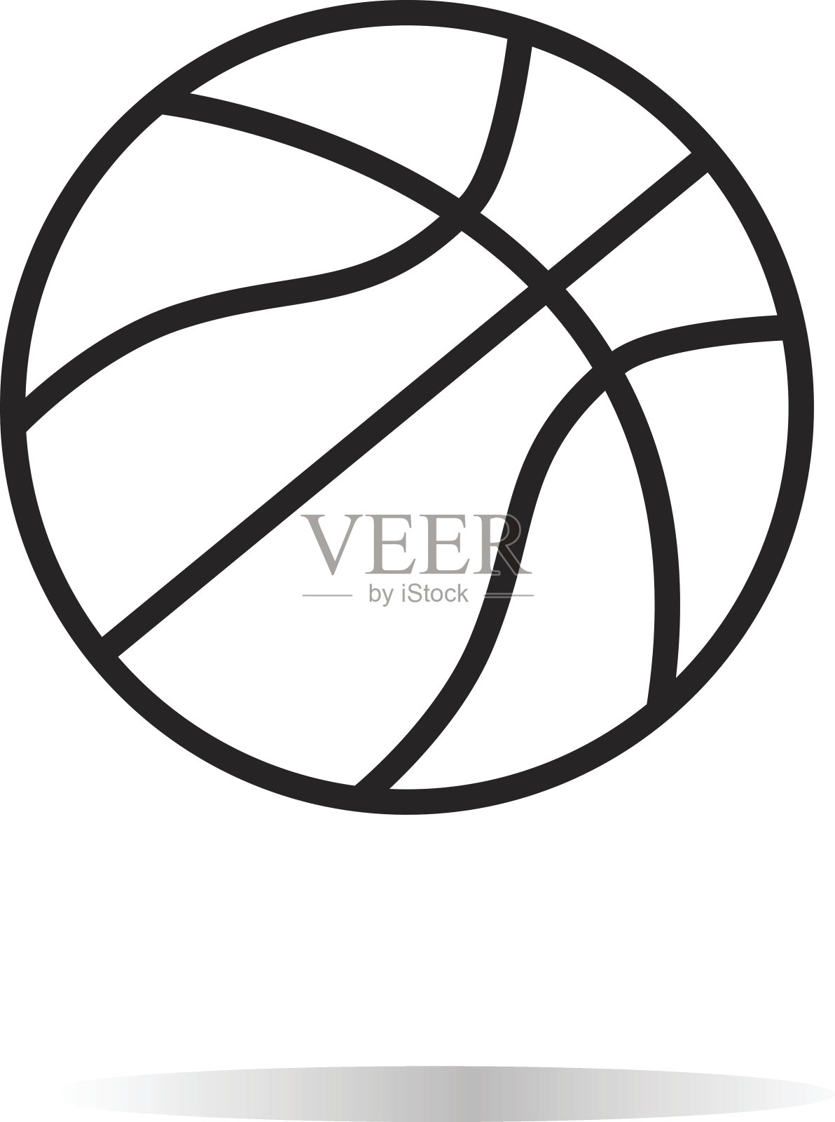 篮球图标在白色的背景。篮球的迹象。插画图片素材