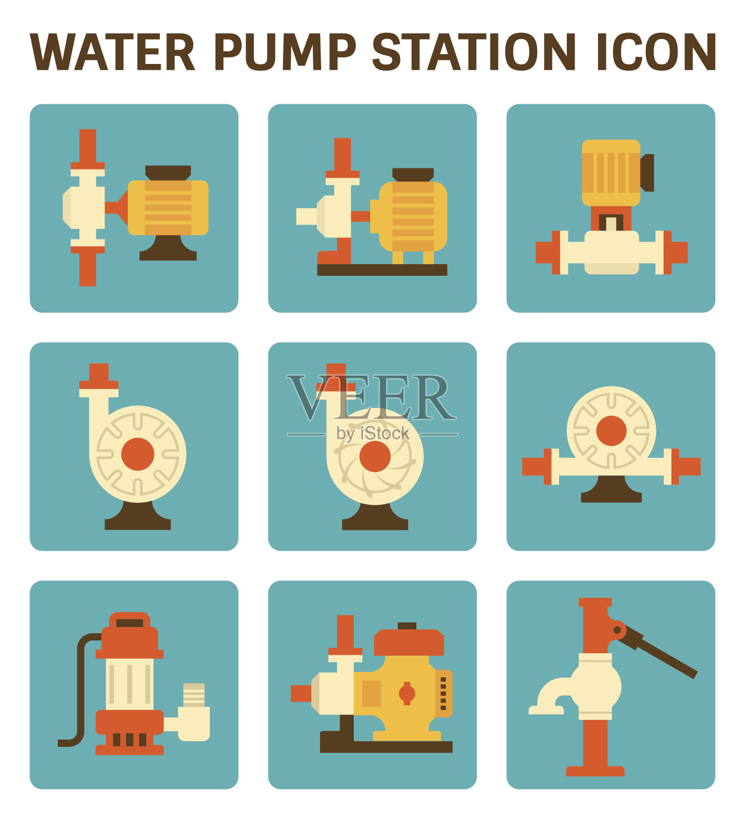 水泵站插画图片素材