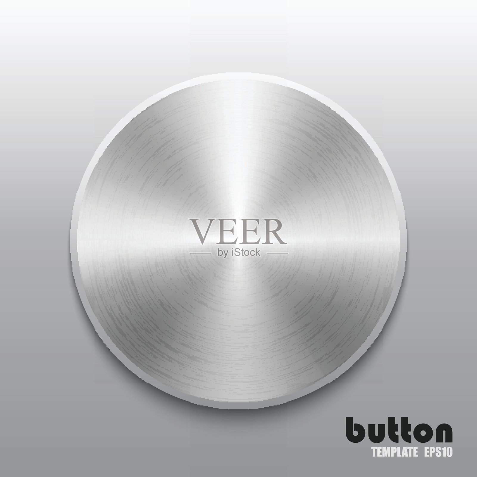 模板圆形按钮与金属或铝铬纹理设计元素图片