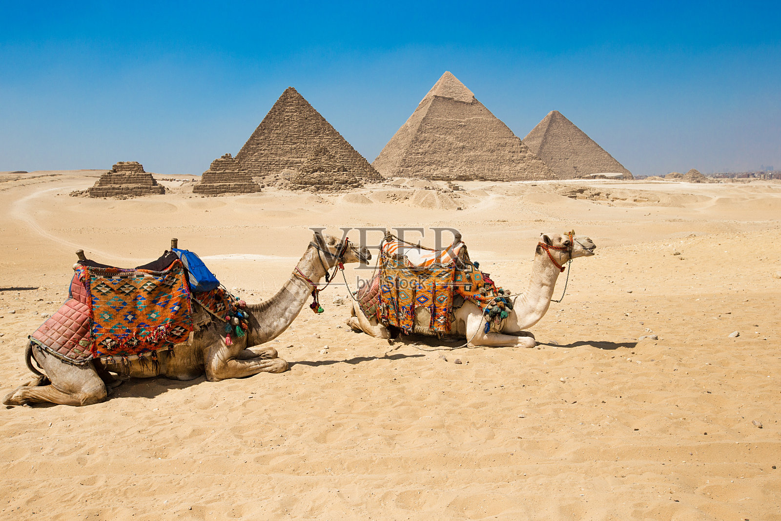 埃及开罗吉萨金字塔。照片摄影图片