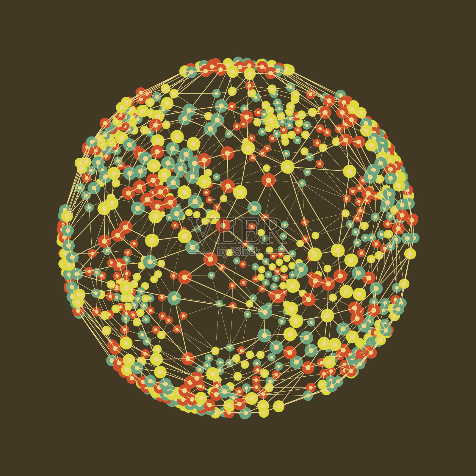 连接结构。全球网格。范围说明。插画图片素材