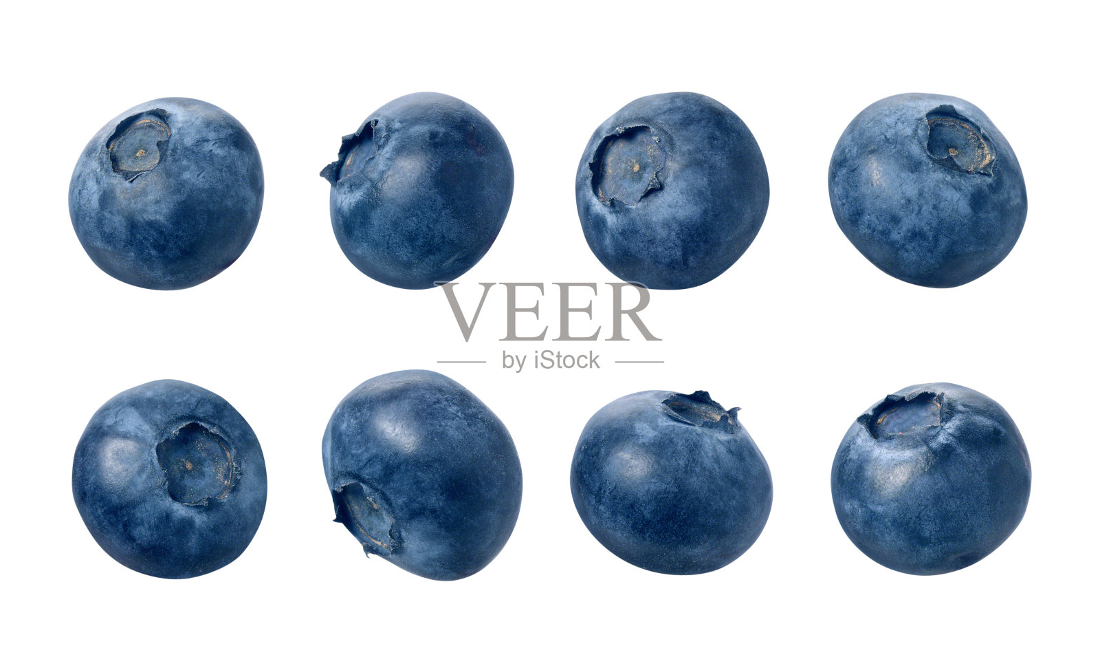 4个不同的蓝莓排成一排照片摄影图片
