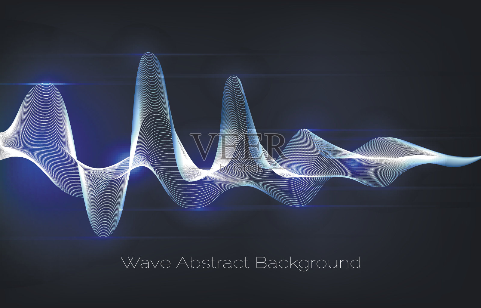 声波抽象背景。音频波形矢量图插画图片素材