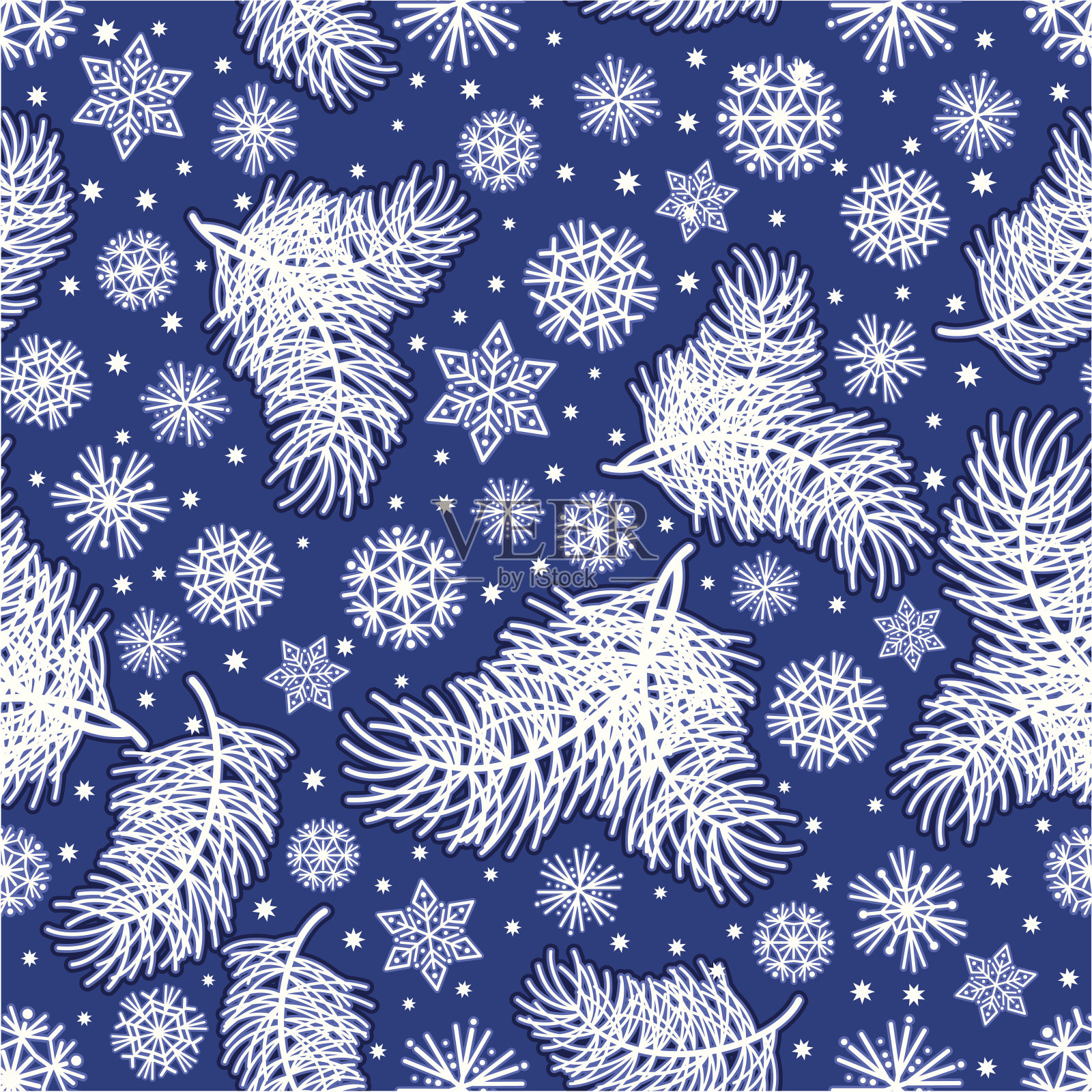 冬季模式(蓝色)插画图片素材