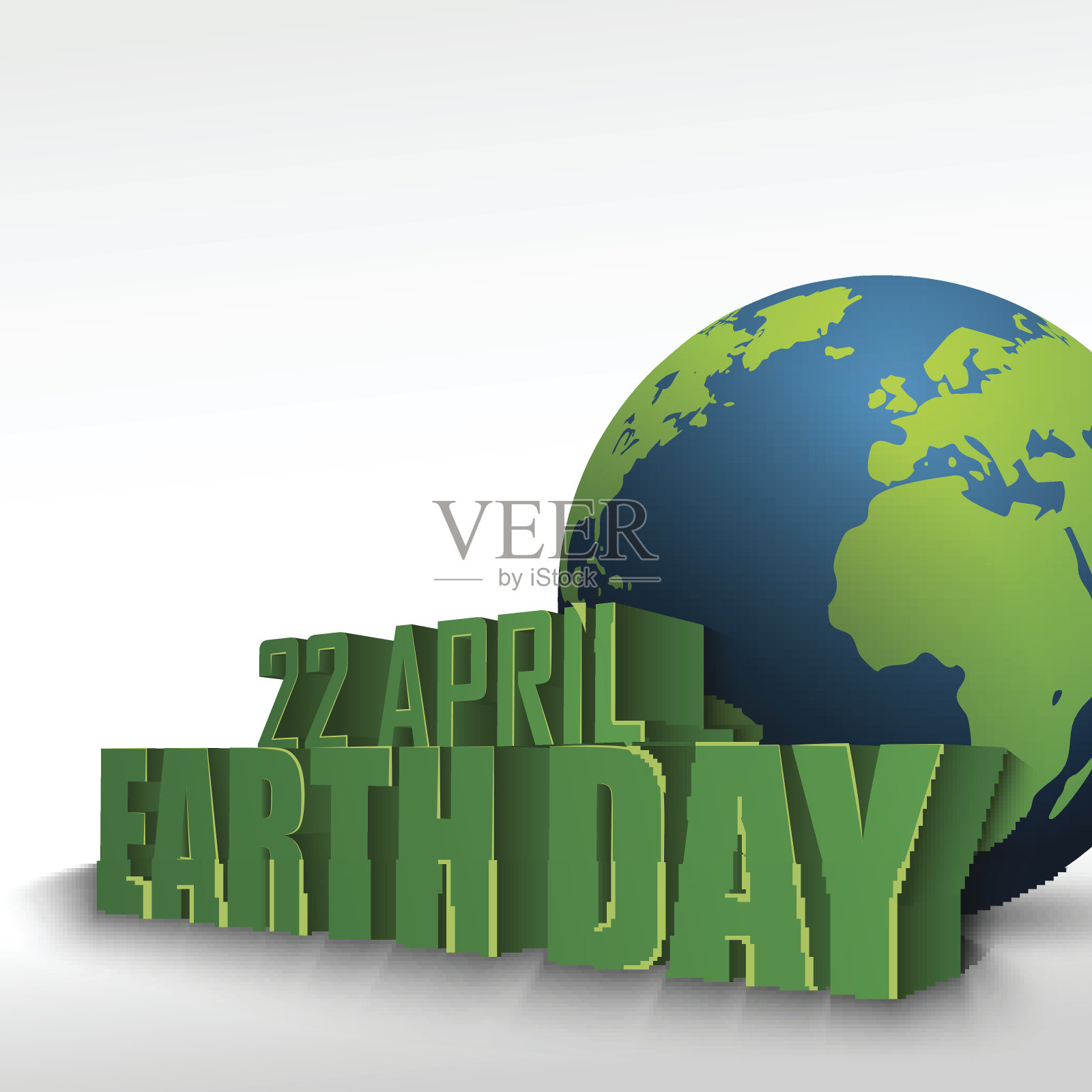 3D地球仪上写着“4月22日地球日”插画图片素材