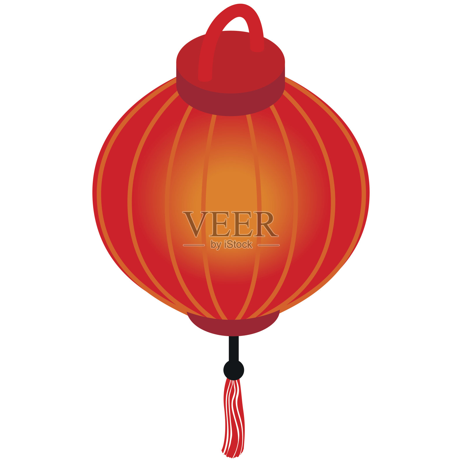 红色中国灯笼图标，等距3d风格插画图片素材