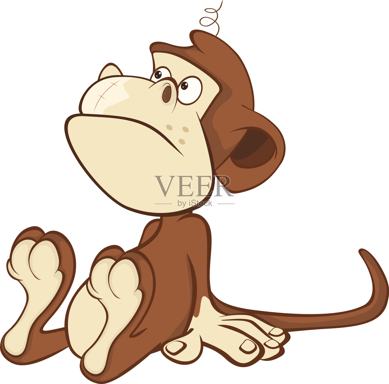 可爱的卡通人物猴子插图设计元素图片