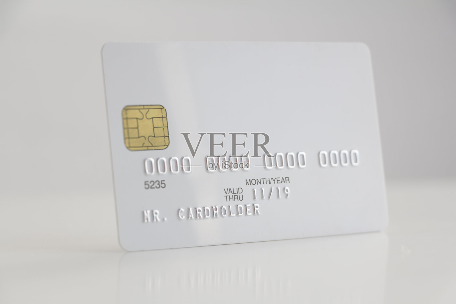 白色背景的白色信用卡照片摄影图片