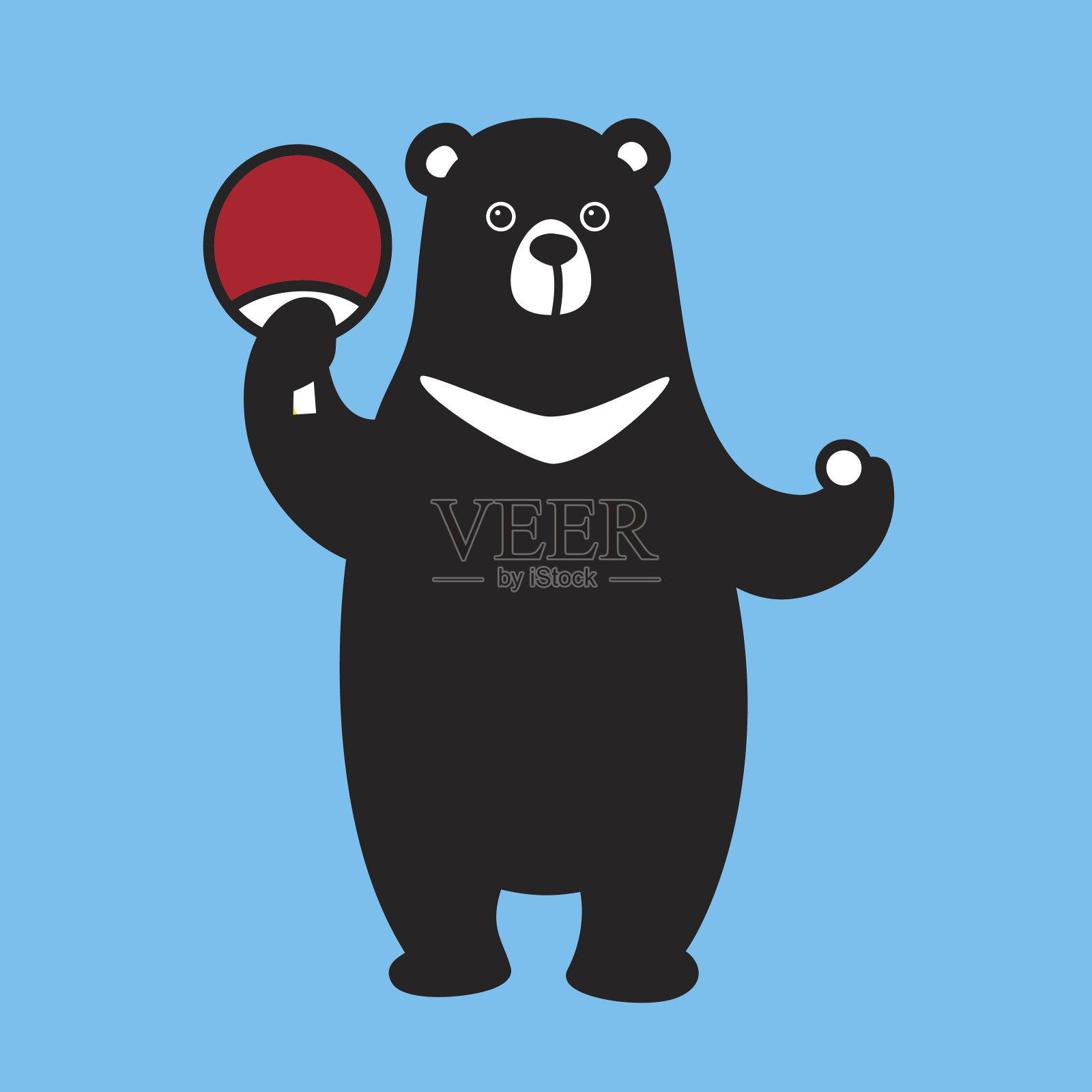 北极熊/乒乓球/乒乓球/插图矢量插画图片素材