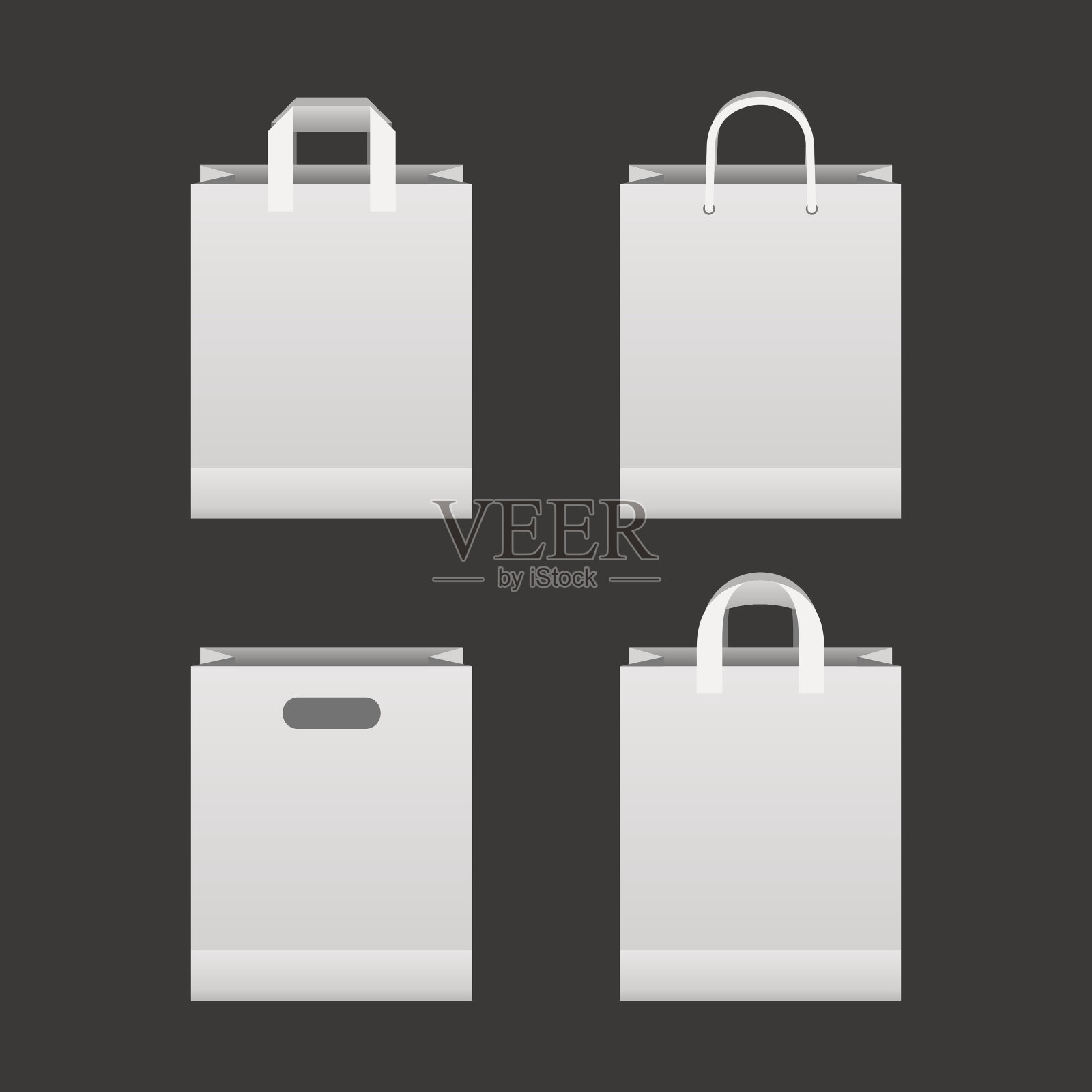 白纸购物袋套装插画图片素材