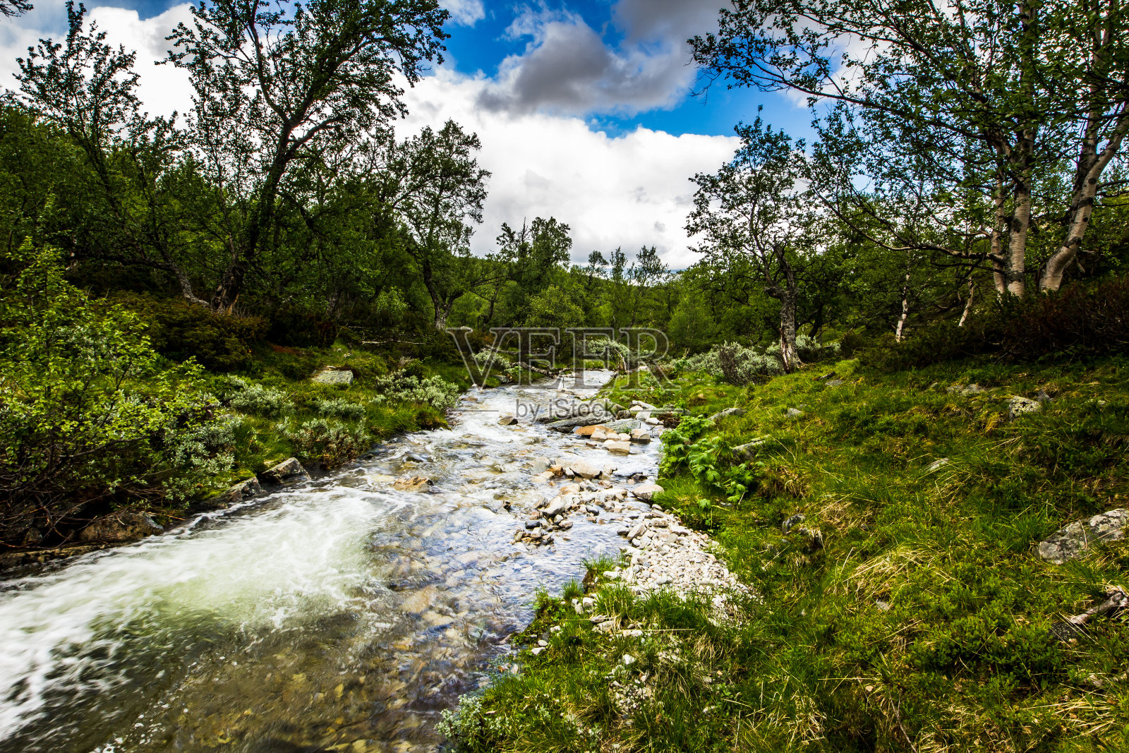 罗丹挪威小山河照片摄影图片
