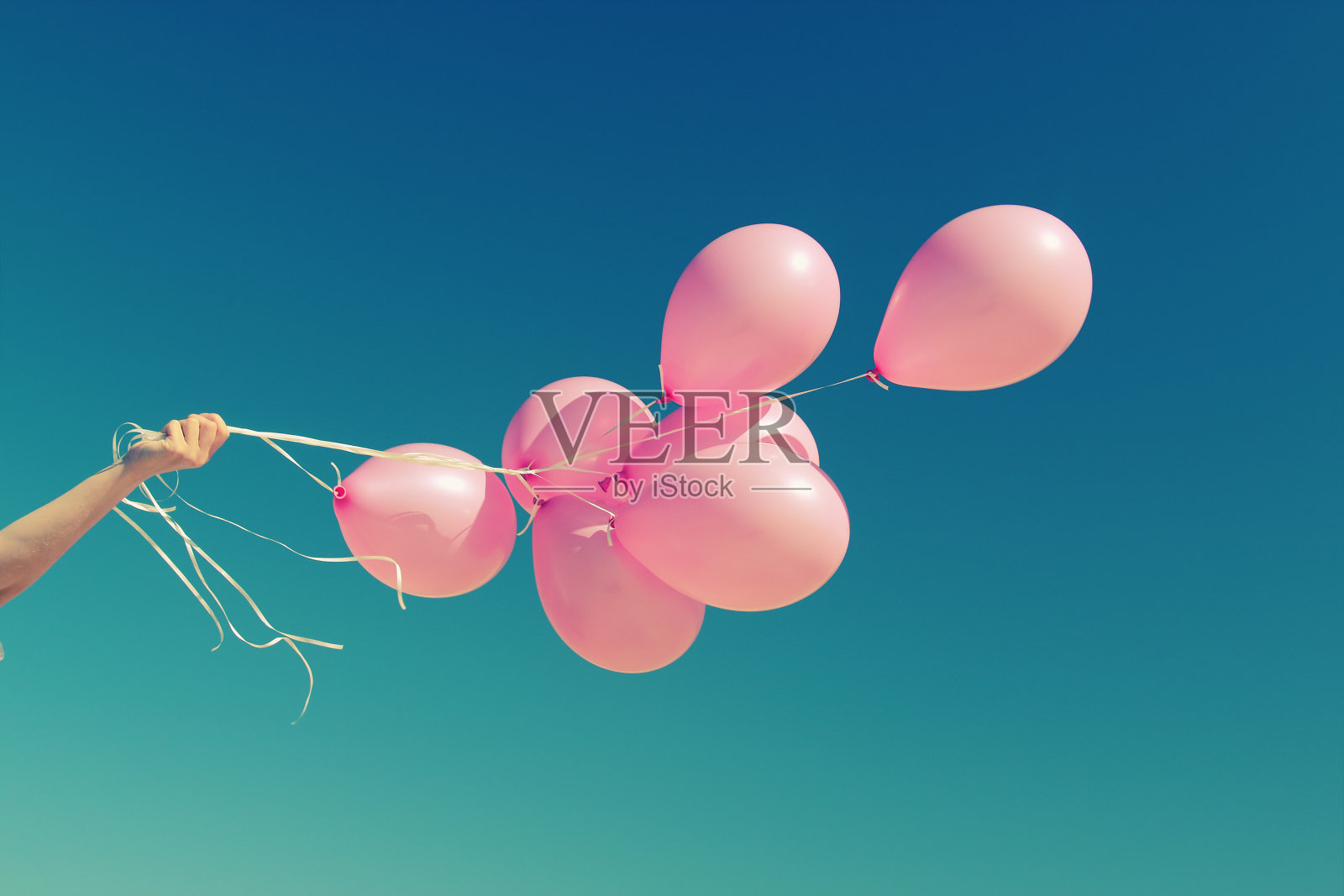 粉色的气球照片摄影图片