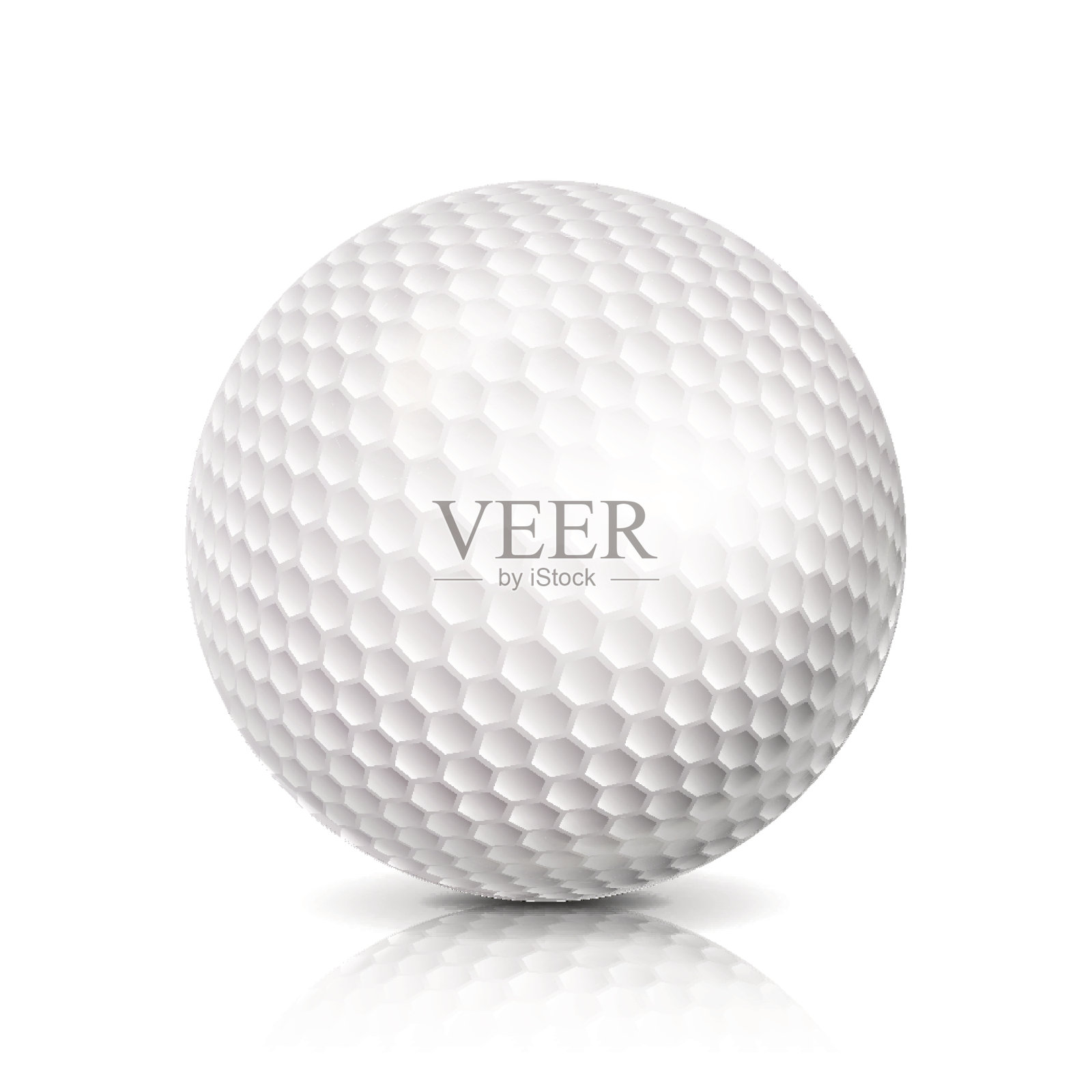 高尔夫球。三维现实向量插图。白色运动高尔夫球孤立的白色背景设计元素图片
