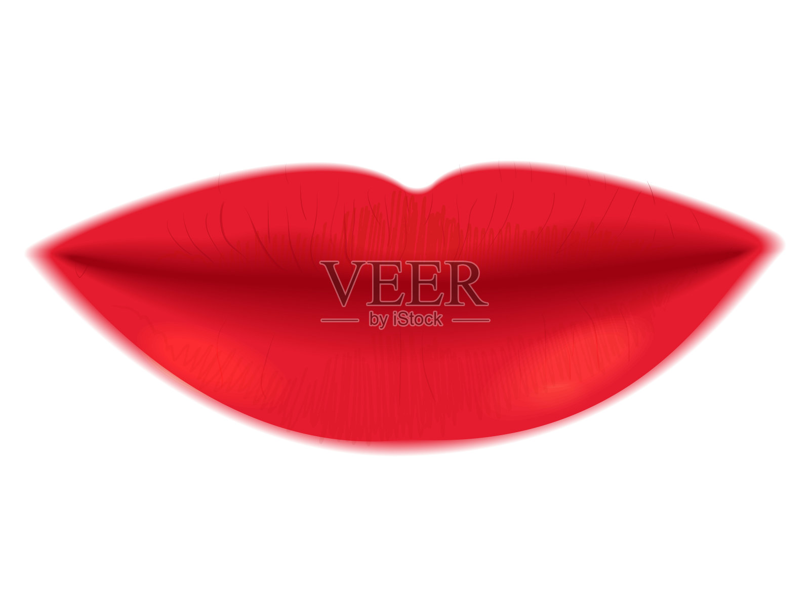 女性的嘴唇用明亮的口红在白色。孤立的形象。插图设计元素图片